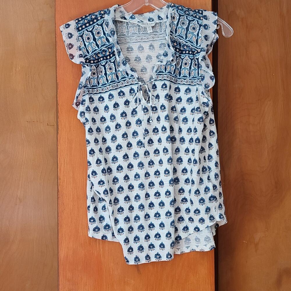 Womens Lucky Brand Sleeveless Peasant Top Medium